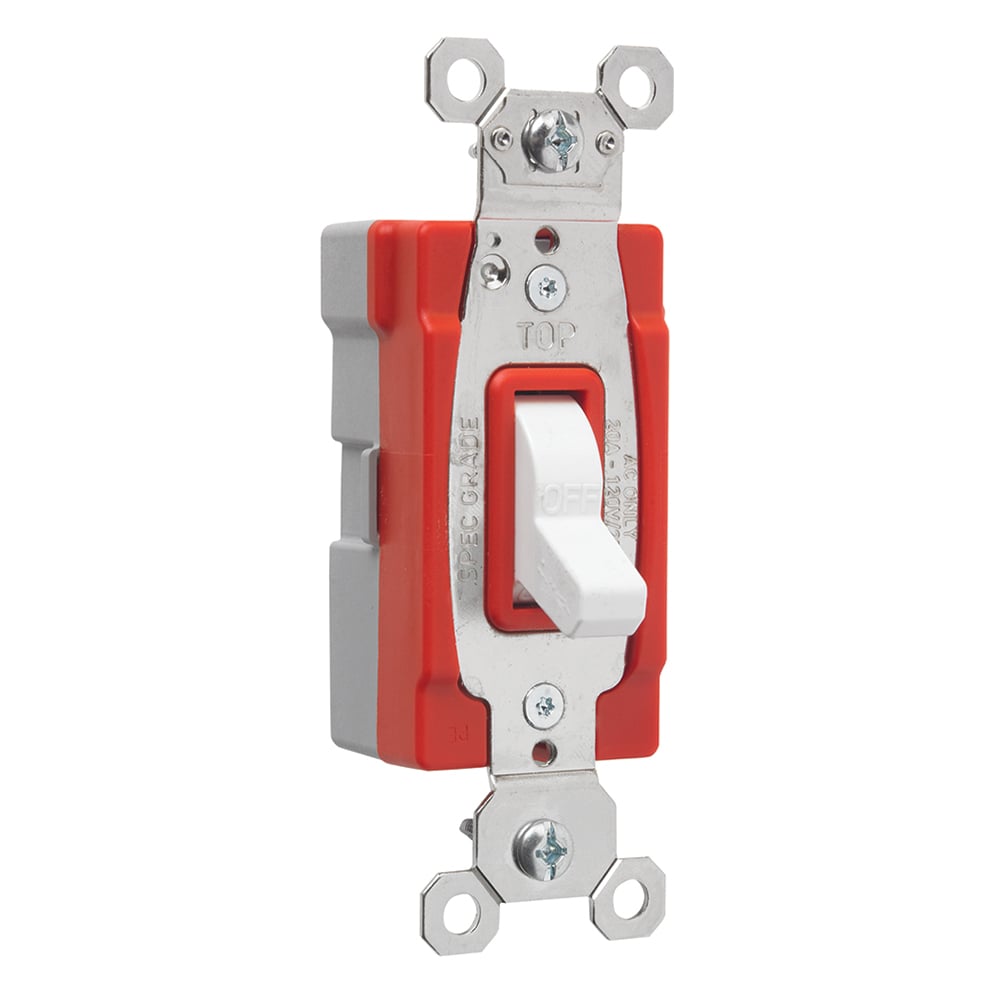 PT20AC1W PlugTail Single Pole 20 Amp Toggle Switch, White