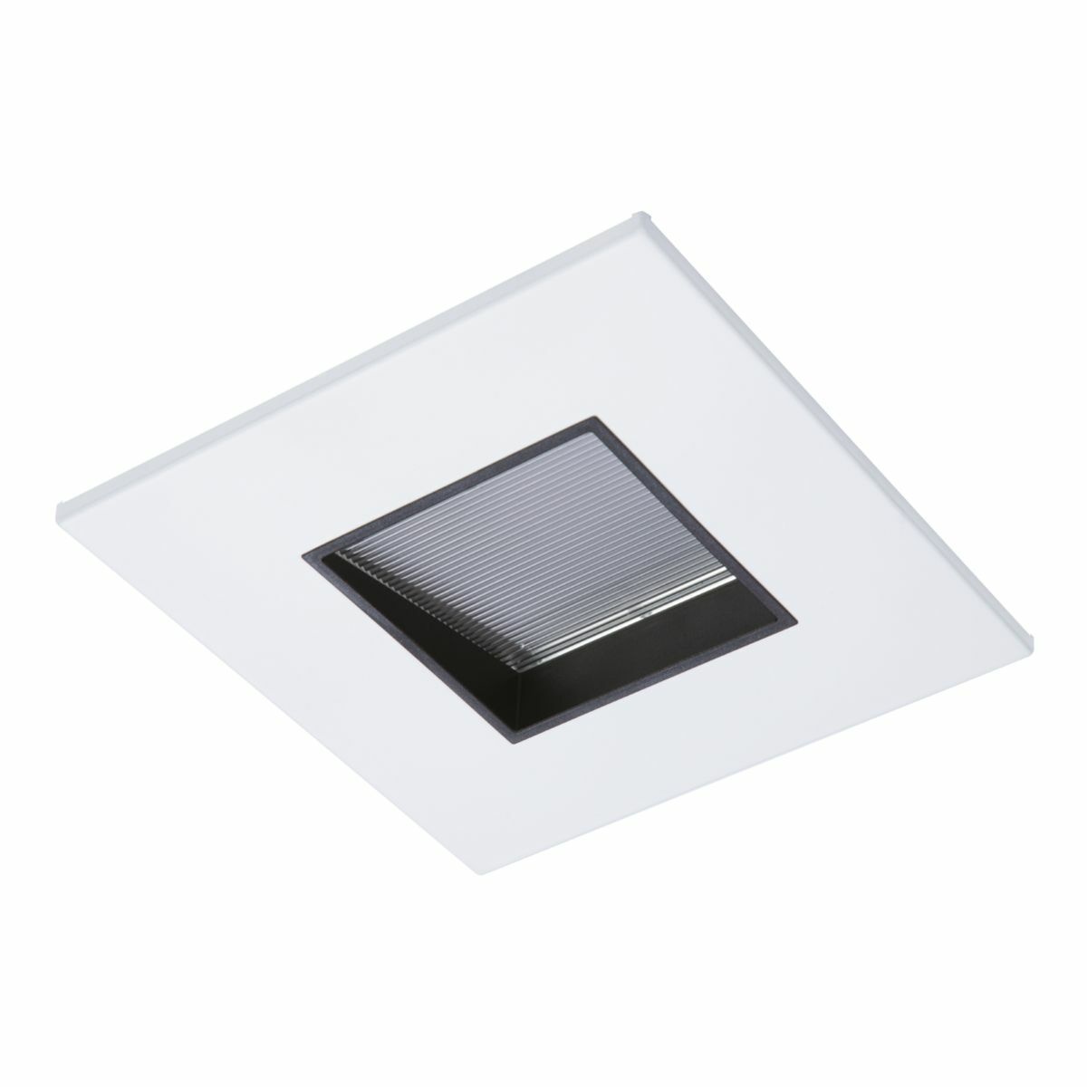 2" square lens wall wash pinhole, matte white flange, black lens frame