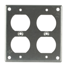 Square Box Surface Cover, 6.5 Cubic Inches, 4 Inch Square x 1-/2 Inch Raised, 1/4 Inch Diameter Hole Opening, Galvanized Steel, For use with Two Duplex Receptacles