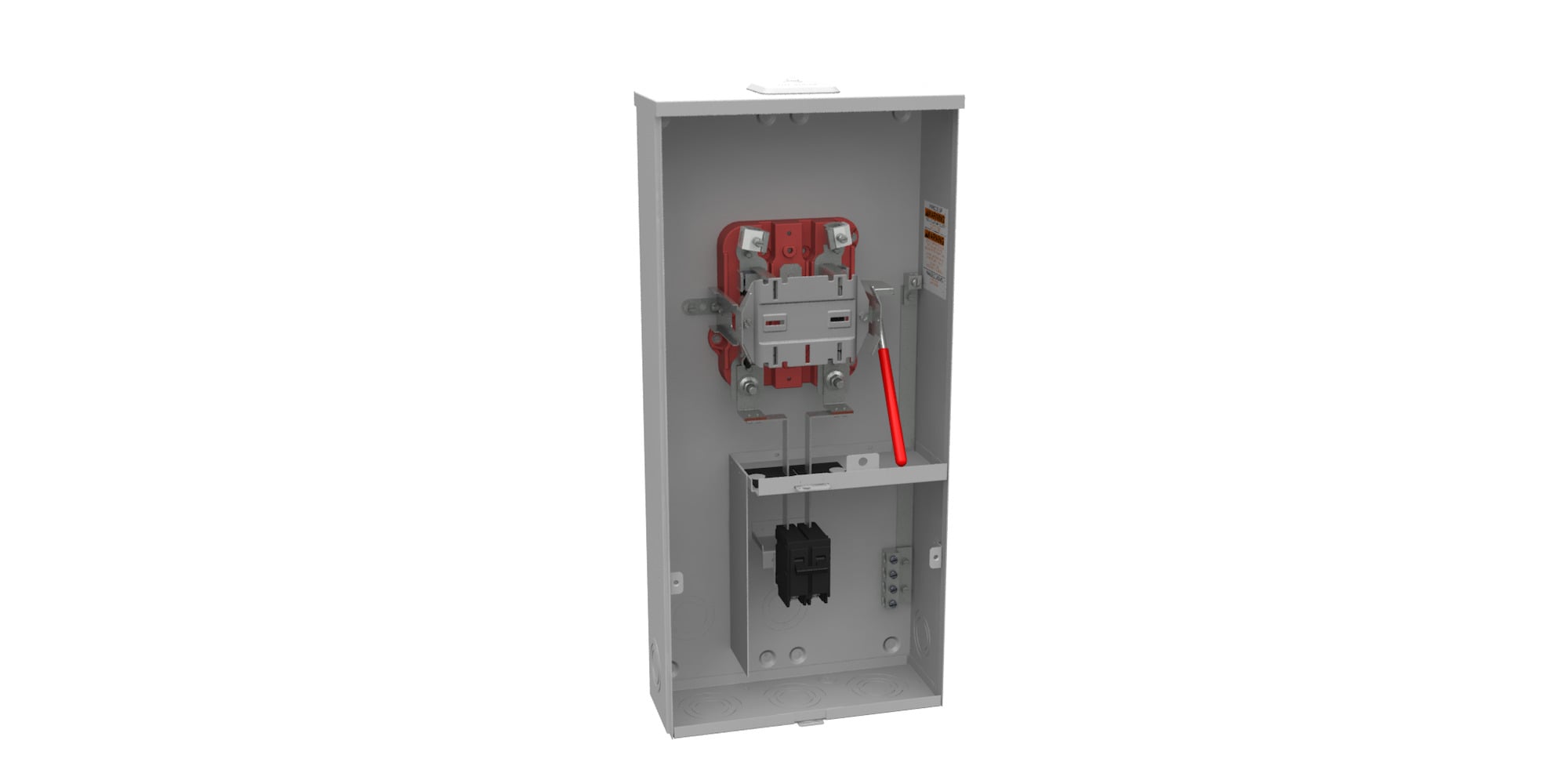 U3741-XL-100-BL 4 Term, Ringless, Small Closing Plate, 1-100 Amp, Main Breaker, 9 to 16 inch Barrel Lock with Bracket Provision
