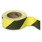 Self-Sticking Vinyl Cloth Tape, Black & Yellow Stripe, No Legend, 2 inch width, 30 Yards per roll