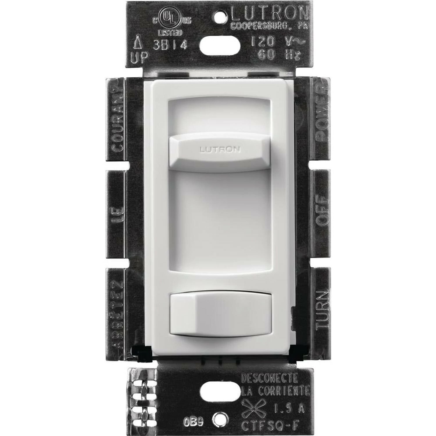 Skylark Contour Fan Control, Incandescent/Halogen, Single-pole, quiet 3-speed, 120V/1.5A in white