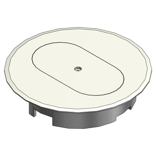 Cover for Round Floor Box, Diameter 5.69 Inches, Color Ivory, Non-Metallic, For use with Duplex Devices