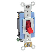 1202-PLR Illuminated ON Toggle Switch, 120 V AC, 15 A, 1/2 hp Power Rating