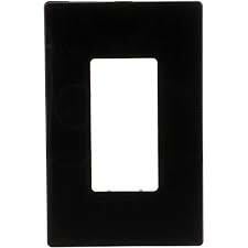 Eaton Screwless wallplate, Screwless, Black, Decorator Cutout, Polycarbonate, Single- gang, Mid-size