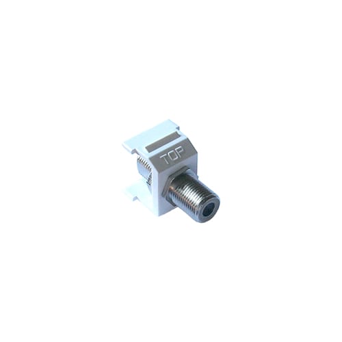 Lutron 6-Port Frame and Connector - cable jack F-style, 75 Ohm coaxial cable (Gloss) in white