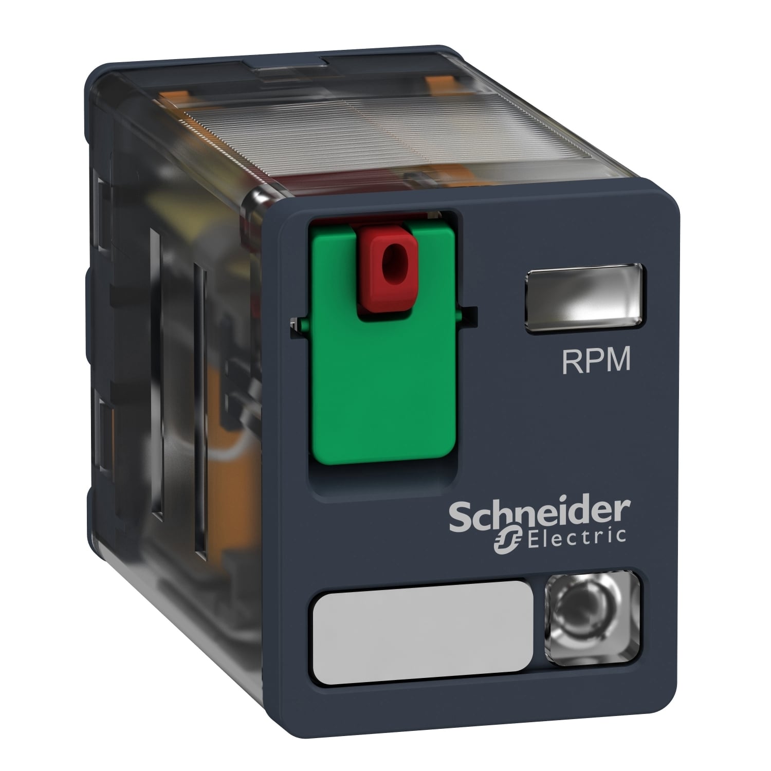plug-in relay, Harmony electromechanical relays, 15A, 2CO, with LED, lockable test button, 24V AC