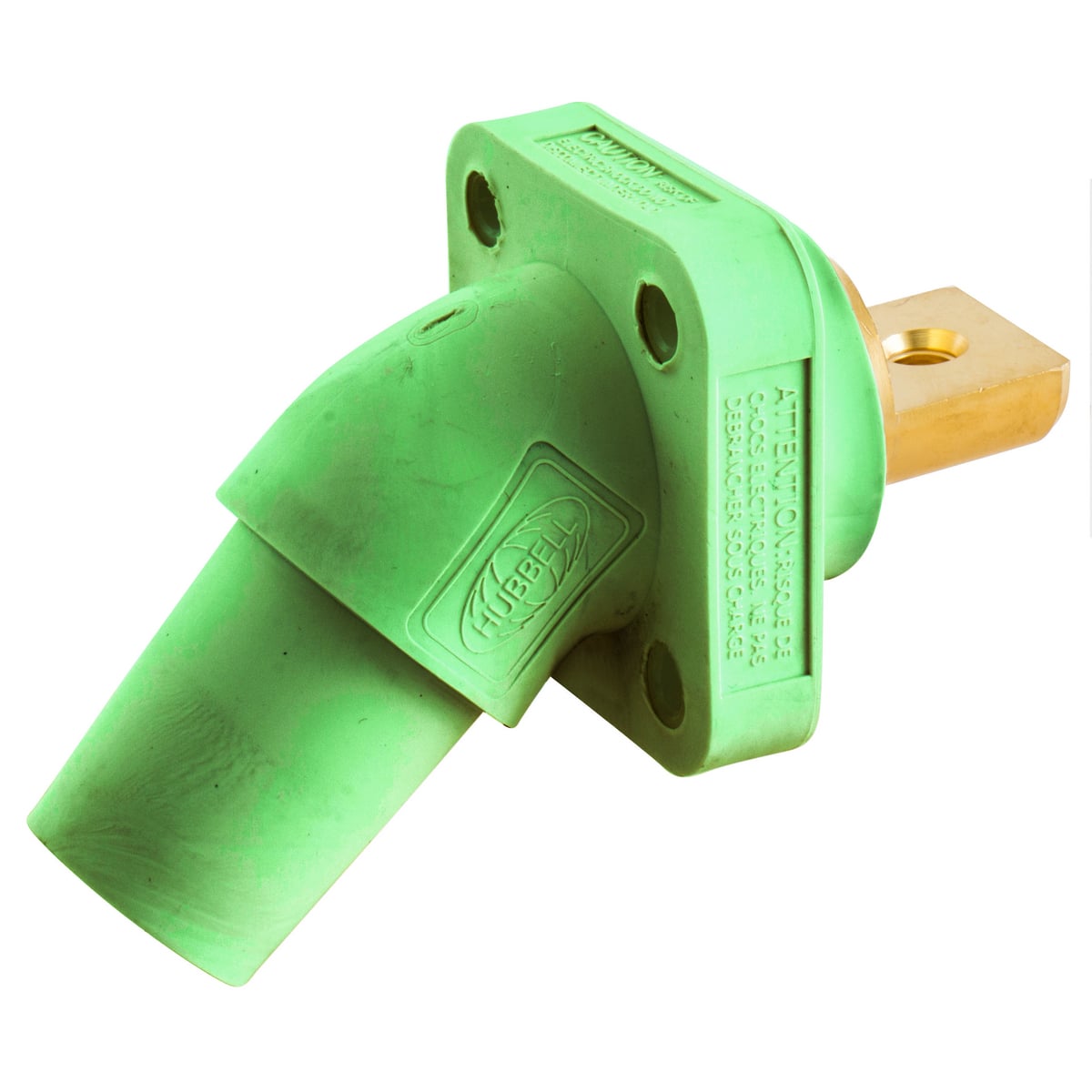 Single Pole Products, 300/400A Series,Receptacle, Angled, Buss Connection, Green