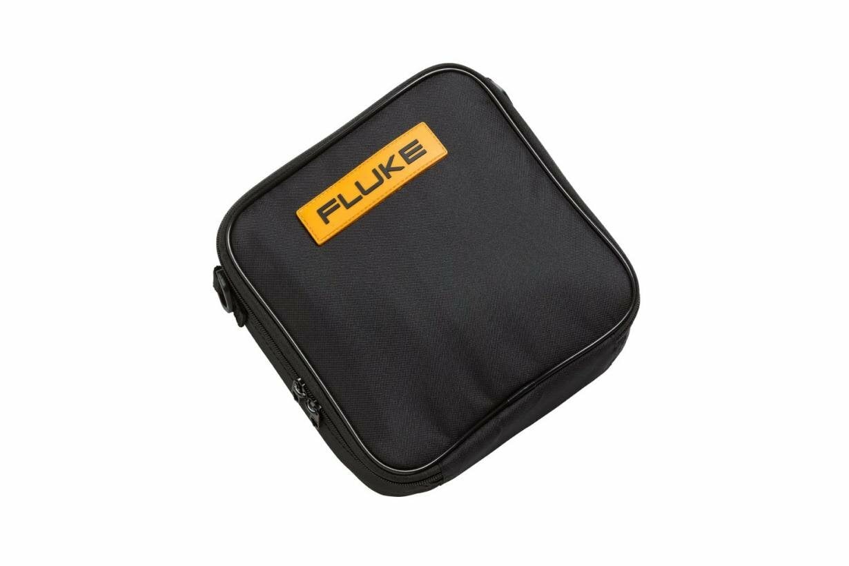 Durable polyester soft carrying case. Includes adjustable padded space with a moveable divider for protection of two test tools. Compatible with Fluke 20, 70, 11X, 87V, 170 Series digital multimerters and other similar format test tools.