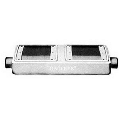 2-Gang FS Cast Device Box, 3/4 inch, Malleable Iron, 2-Hub