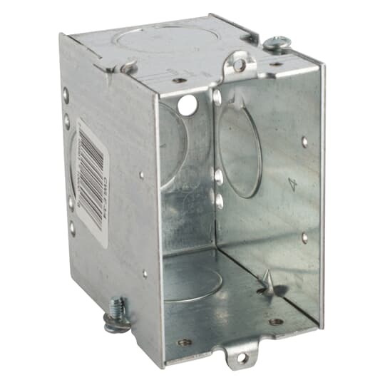Gangable Switch Box, 14 Cubic Inches, 3 Inches Long x 2 Inches Wide x 2-3/4 Inches Deep, 3/4 Inch Knockouts, Pre-Galvanized Steel, For use with Conduit