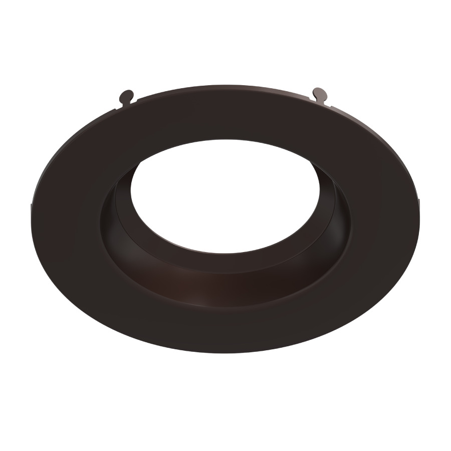 Recessed Retrofit Downlight Trim 6 Inches Round Smooth Deep Bronze