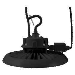 OBSA/150UNHD850/BL UFO Hi Bay 2A, 150 Watts, 120 277V, 0 10V dimming to 10%, 80+CRI, 5000K, Black Painted finish, 90 degree beam, IP65