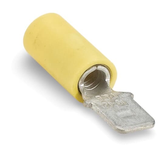 Insulated Vinyl Male - 250 Series Disconnects for Wire Range 12-10 , Yellow
