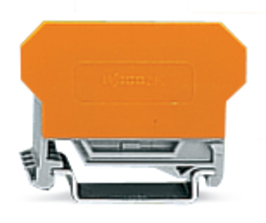 Terminal block for pluggable modules; 6-pole; with 2-conductor terminal blocks; with orange separator; for DIN-rail 35 x 15 and 35 x 7.5; 2.5 mm; CAGE CLAMP; 2,50 mm; gray