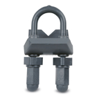 PVC Coated Right Angle Beam Clamp, Pipe Size 3/4 Inch/21 Metric, Malleable Iron, Dark Gray