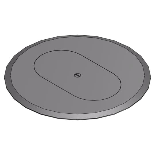 Carpet Plate and Cover for Flush Service Floor Box, 6 Inch Diameter, Gray, PolyCarbonate, for Duplex Receptacle