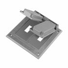 Eaton Crouse-Hinds series weatherproof self-closing cover, Gray, Die cast aluminum, Vertical, Two-gang, Two vertical switches