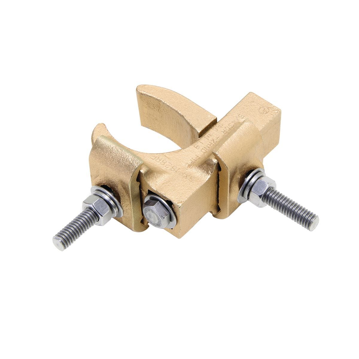 Cast Copper Alloy Raised Floor Ground Connector, #6 Sol.-4/0 Str. , 4.53 in L, 3.94 in W.