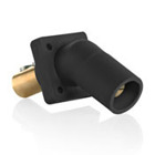 16 Series Taper Nose, Male, Panel Receptacle, Cam-Type, 45-Degree, Black