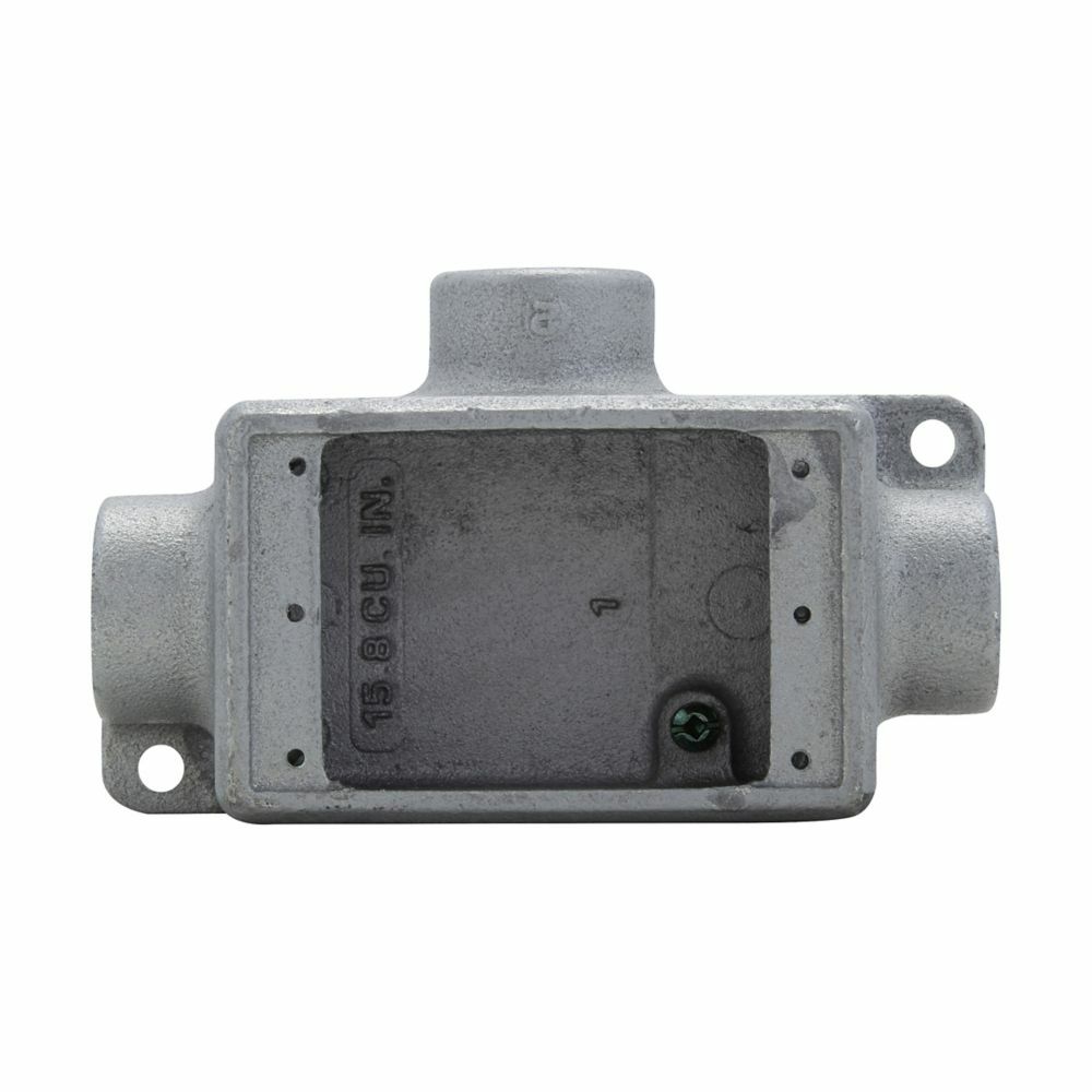 Eaton Crouse-Hinds series Condulet FDC device box, Deep, Feraloy iron alloy, Single-gang, T shape, 1"