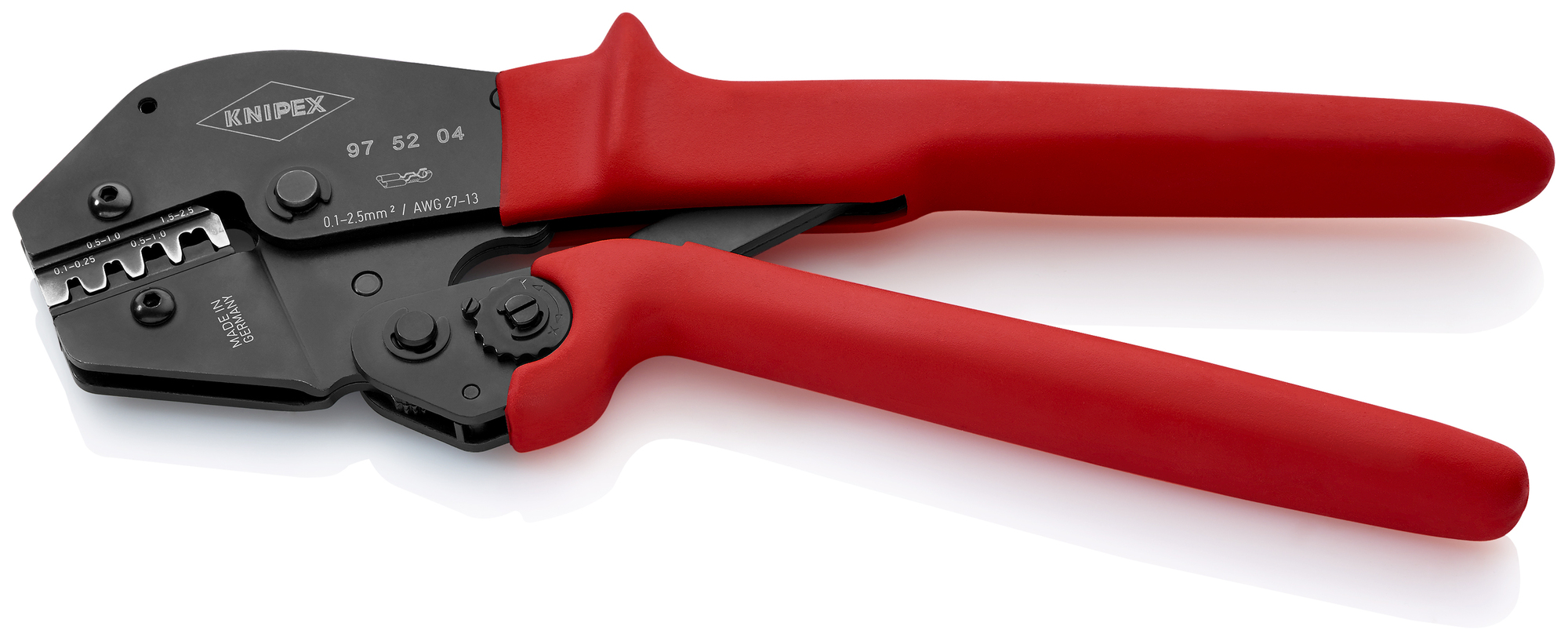 Crimping Pliers For Non-Insulated Open Plug-Type Connectors (Plug Width 2.8 and 4.8 mm), 10 in.