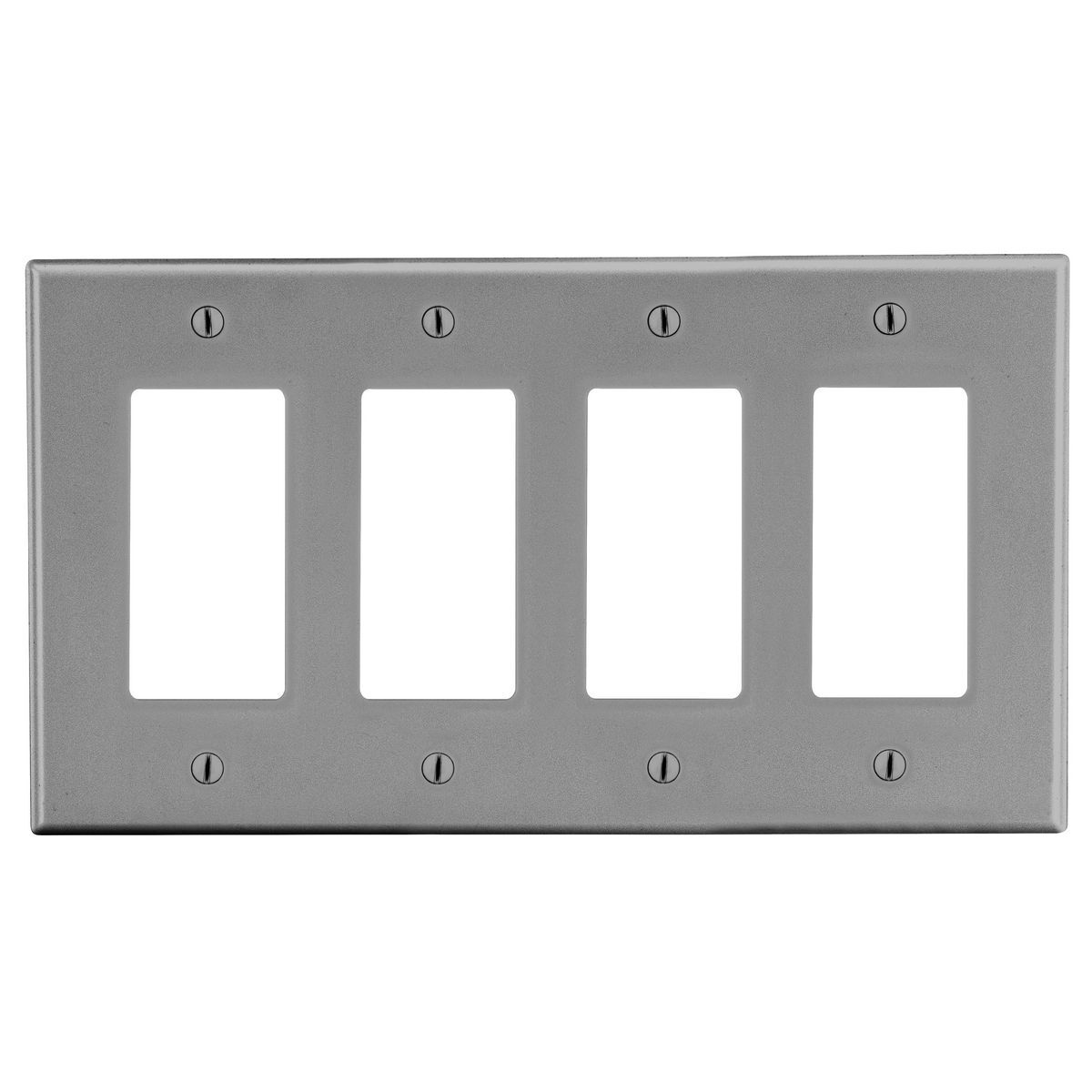 Wallplate, 4-Gang, 4) Decorator, Gray