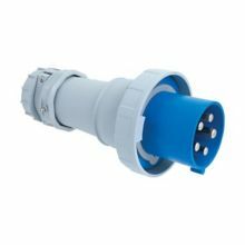 Eaton Arrow Hart pin and sleeve plug, IP69K Rated, #8 - #2 AWG, #10 - #2 AWG (Ground), #12 - #16 AWG (Pilot), 60A, 3Y 277/480V, Back wire, Red, Nickel plated brass, IP67, Nylon, 4-pole, 5-wire, 0.66-1.5in (1.68-3.81cm), Male, 15 HP, 3PH