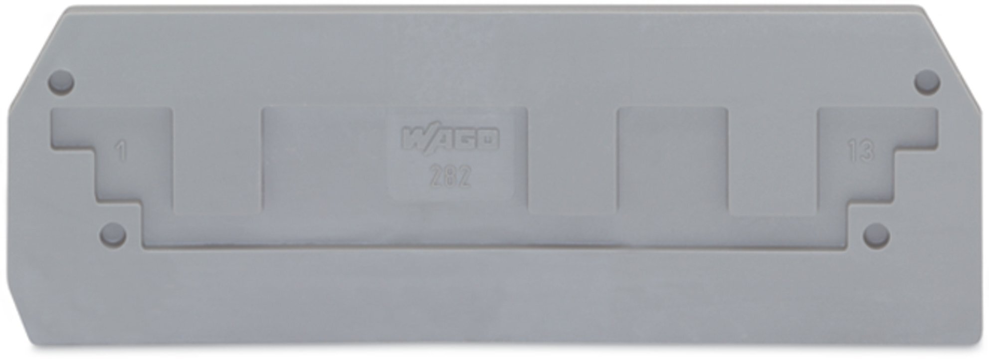 End and intermediate plate; 2.5 mm thick; gray