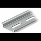 Steel carrier rail; 35 x 7.5 mm; 1 mm thick; 2 m long; slotted; according to EN 60715; "Hole width 25 mm