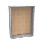 48x12x36 Hinge Cover Type 3R UL Listed Steel No Knockouts  ANSI 61 Gray Double Doors Wood Back Board Installed Front Flap in Doors Continuous Hinge Handle on Left Padlocking 3PT Handle