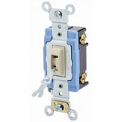 1203-2L Self-Grounding AC Quiet Toggle Switch, 120/277 V AC, 15 A, 1/2, 2 hp Power Rating