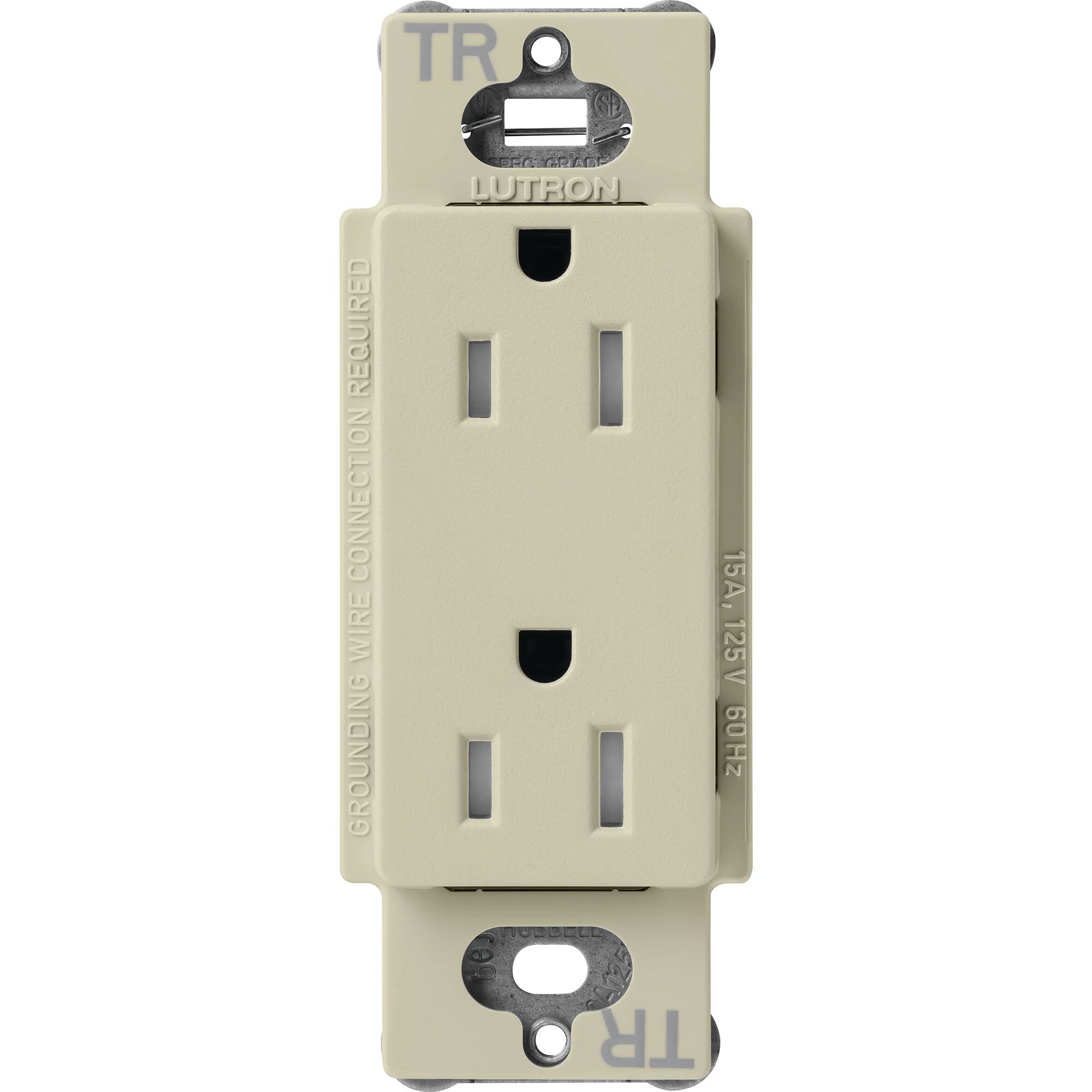 Lutron Claro Tamper-Resistant Duplex Receptacle, 15 Amp, Clay