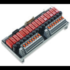 Interface module for system wiring; Pluggable connector per DIN 41651; Male connector; 20-pole; 16-channel relay output; 1 make contact; with disconnect terminal block and fuse; in mounting carrier; 2,50 mm²