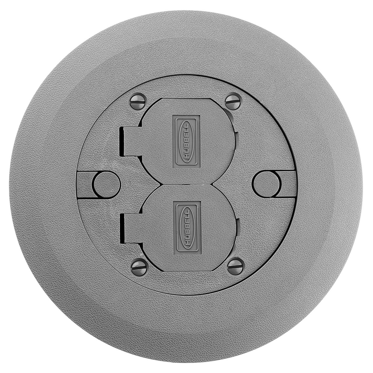 Concrete Floorboxes, Flush, Round PVC Box Series, Round Cover/Flange Assembly, Non-Metallic, Gray