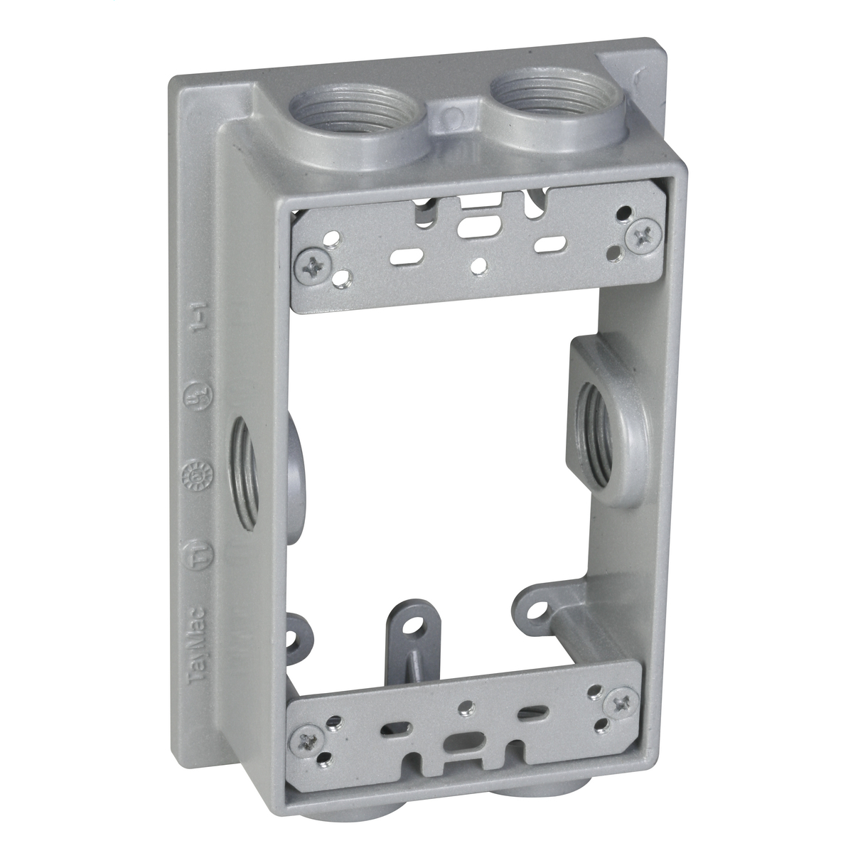 1-Gang 1/2 in. 6-Hole Extension Ring - Silver