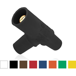 16 Series Taper Nose Multi-Way Connector, Cam-Type, Female-Female-Male, Tapping Tee, 400 Amp.  White