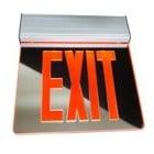 EXL2 Series Edge Lit LED Emergency Exit Sign, Mirrored with Red Lettering