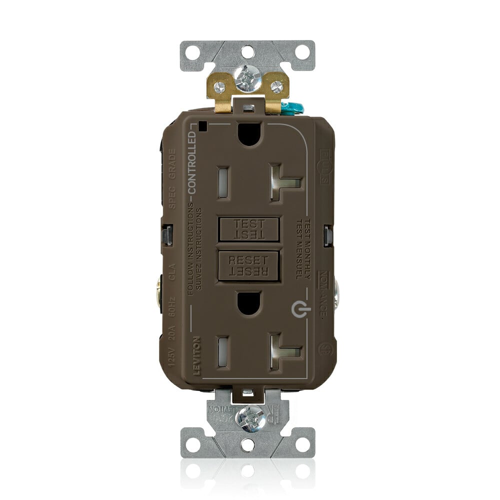 BROWN 20A 2/PLUG MARKED CONTROLLED GFCI