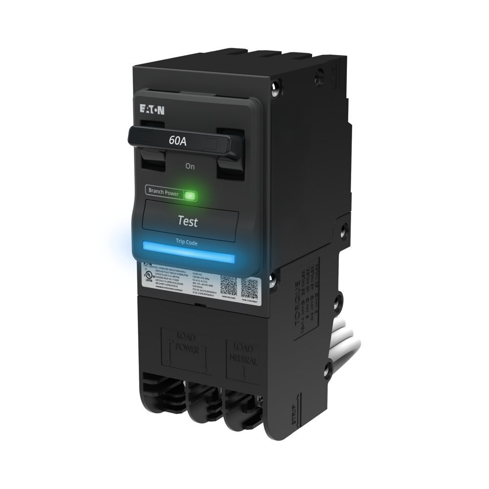 Eaton AbleEdge BR smart breaker, 2P GFI 60A, 120/240V, Plug-on, Wi-Fi