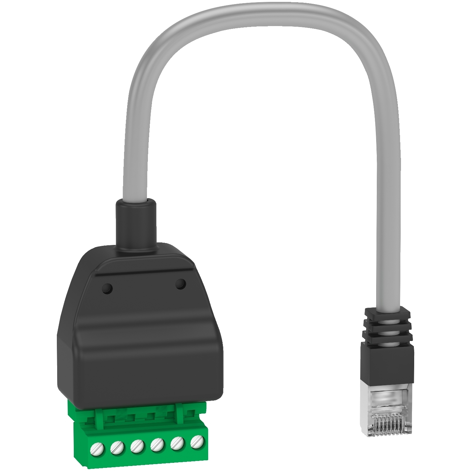 Modbus adaptor cable, ComPacT, MasterPact, RJ45 to open connector adaptor, 190mm length