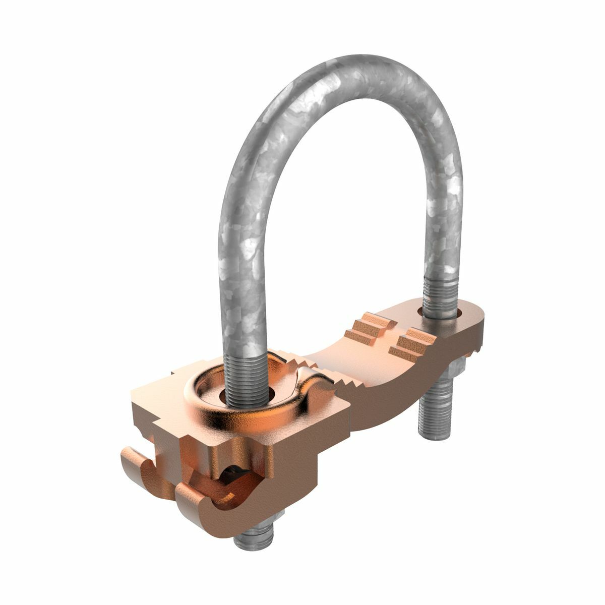 Mechanical Grounding Connector, Conductor to Water Pipe, 4-4/0 AWG, 1-1/4" - 2" Pipe, 3/8" Stud.