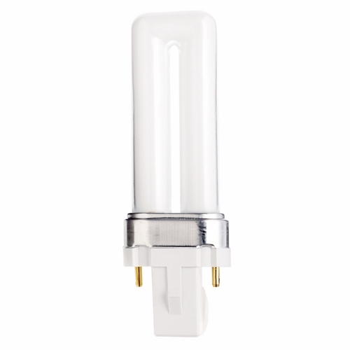 Compact Fluorescent Single Twin 2 Pin Lamp, Designation: CFS5W/841, 5 WTT, T4 Shape, G23 G23 Base, 12000 HR, Lumens: 230 LM Initial, 4100 DEG K Color Temperature, Cool White 82 CRI, 4-3/16 IN Length