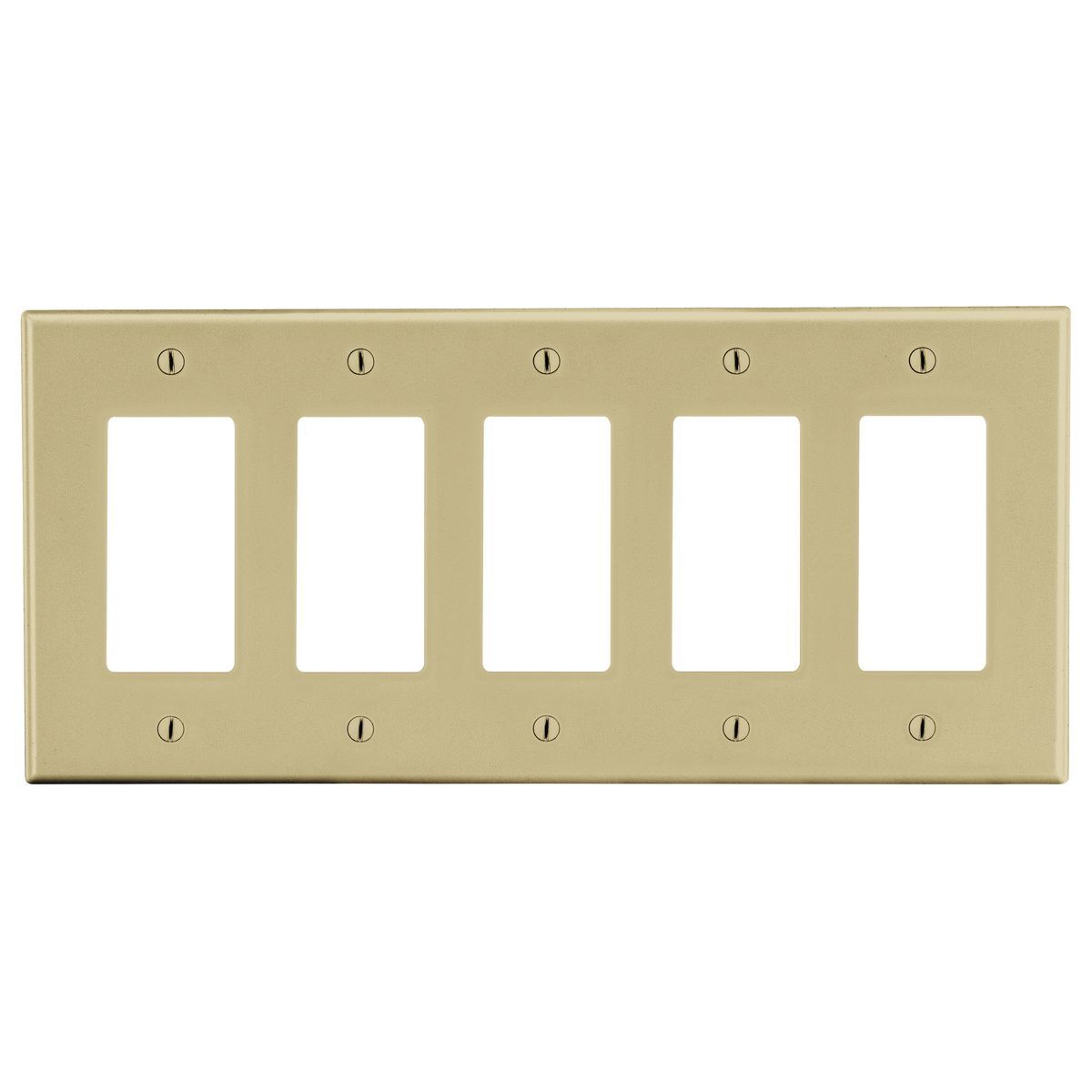 Wallplate, 5-Gang, 5) Decorator, Ivory