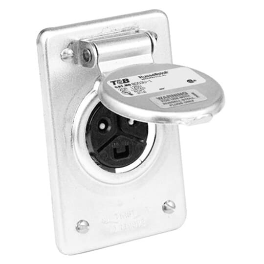 Ever-Lok 30 Amp Female Receptacle only with Flap Cover, 3 Pole 4 Wire, SE, 250V