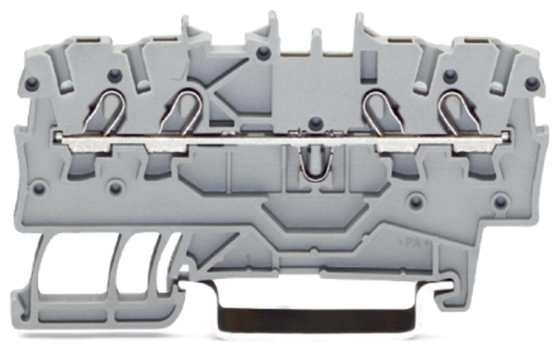 4-conductor through terminal block; 1 mm; suitable for Ex e II applications; side and center marking; for DIN-rail 35 x 15 and 35 x 7.5; Push-in CAGE CLAMP; 1,00 mm; black