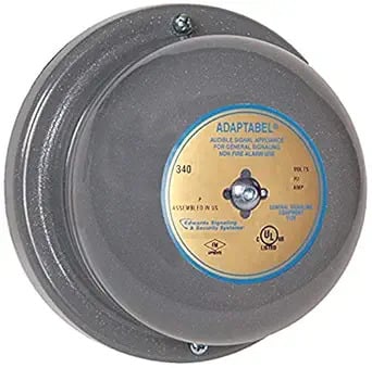 Audio Warning Bell, Vibrating, Continuous, 120VAC, 4 Inch, 60 Hz