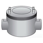 OZ-Gedney Type GUAC Conduit Outlet Box, Number Of Outlet: 2, Malleable Iron Body, Copper-Free Aluminum Cover, Size: 3/4 IN, Cable Entry: (2) 3/4 IN Hubs, 15 CU-IN Capacity, No, 3 IN Cover Opening, Finish: Zinc Electroplated With Aluminum Enamel, 3-5/8 IN Width, 2-1/8 IN Depth, 3-5/8 IN Height, NEMA Rating: NEMA 4, 7CD, 9EFG, Third Party Certification: UL File Number E-30513, Class I, Division 1, 2, Groups C, D, Class I, Zone 1, 2, Groups IIA, IIB, Class II, Division 1, 2, Groups E, F, G, Class III, CSA 020945, Applicable Third Party Standards: UL 886, CSA C22.2 Number 30, NEC Articles 500-503 And 505, Military Specification Mil-F-28675, Federal Specification A-A-50563, For Rigid Conduit And IMC