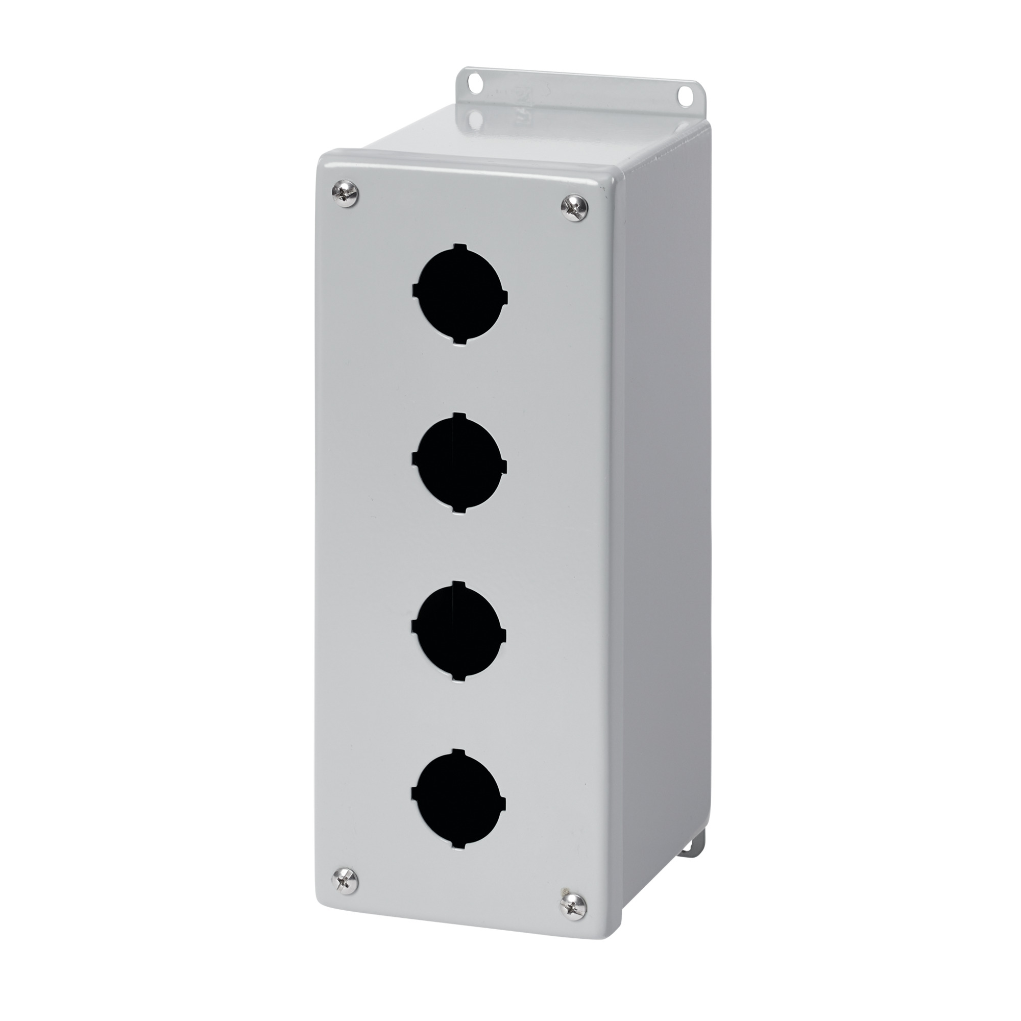 Extra-Deep Pushbutton Enclosure Type 4, 3PBx30.5mm 8x4x4.75in, Gray, Steel