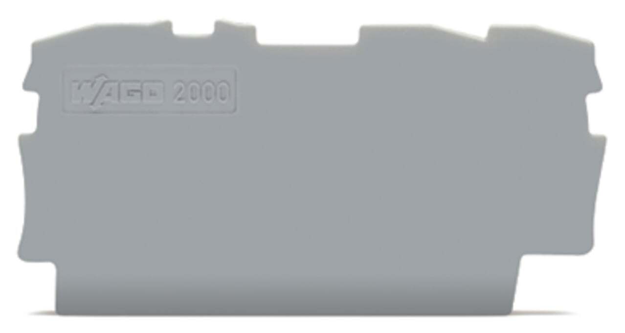 End and intermediate plate; 0.7 mm thick; gray